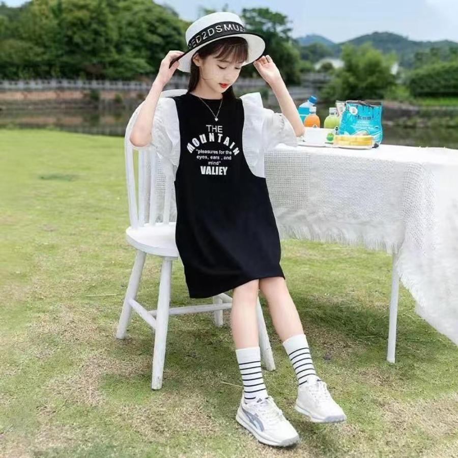 子ども服 ワンピース レジャー 夏着 女の子 Tシャツワンピ 膝丈上 キッズ 学生 夏ワンピ 半袖 通学着 お出かけ リゾート オシャレ 110 170 お手軽価格で贈りやすい