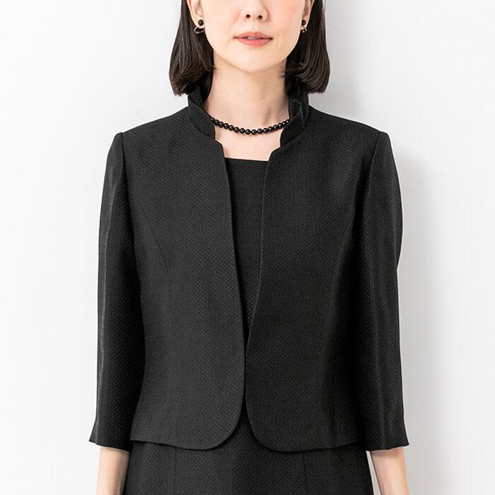 東京ソワール ブラックフォーマル レディース ミセス 50代 60代 喪服 礼服 ソワールペルル 日本製 前開き ジャケット ワンピース 9-15号 大きいサイズ 0103390｜tokyosoir｜05