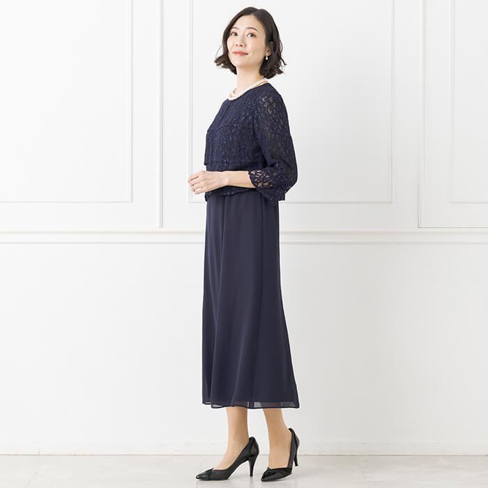 東京ソワール ドレス ワンピース 紺 ネイビー 結婚式 母親 親族 東京ソワール ドレス ワンピース 紺 ネイビー 結婚式 母親 親族
