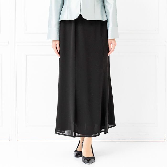 ゆったり 50代 東京ソワール ロングスカート 洗練された感覚のフォーマルスカート 結婚式 ブライダル シンプル 母親 ブライダルゲスト