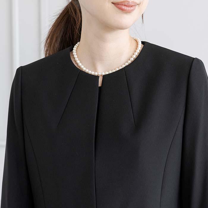東京ソワール 喪服 ブラックフォーマル レディース 礼服 漆黒 前開き