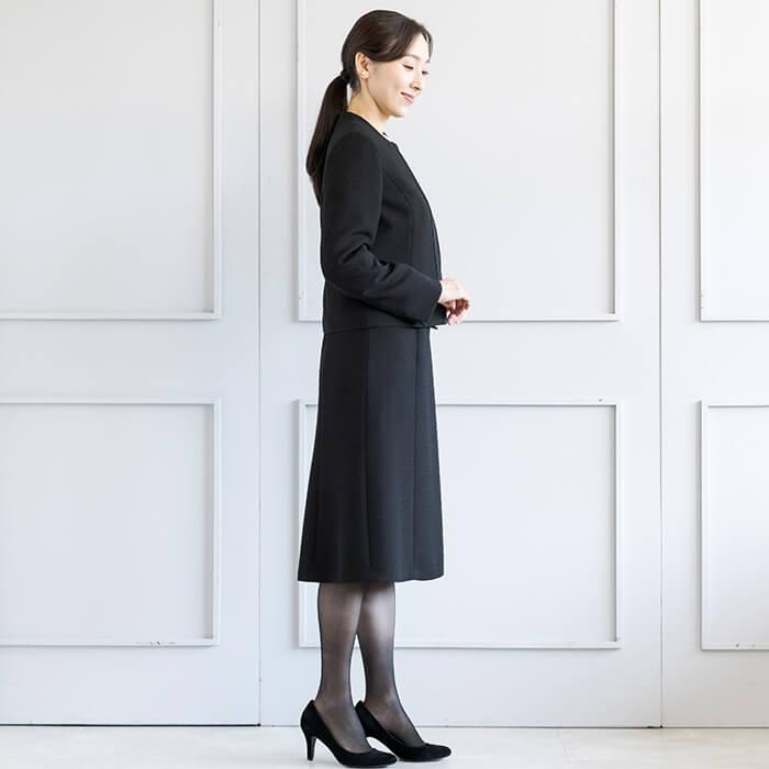 喪服 ブラックフォーマル レディース 礼服 東京ソワール 黒 漆黒 前開き 親族 喪主 北陸ジャカード 洗える ウォッシャブル 高級感 40代 50代 60代 1503990-00の画像