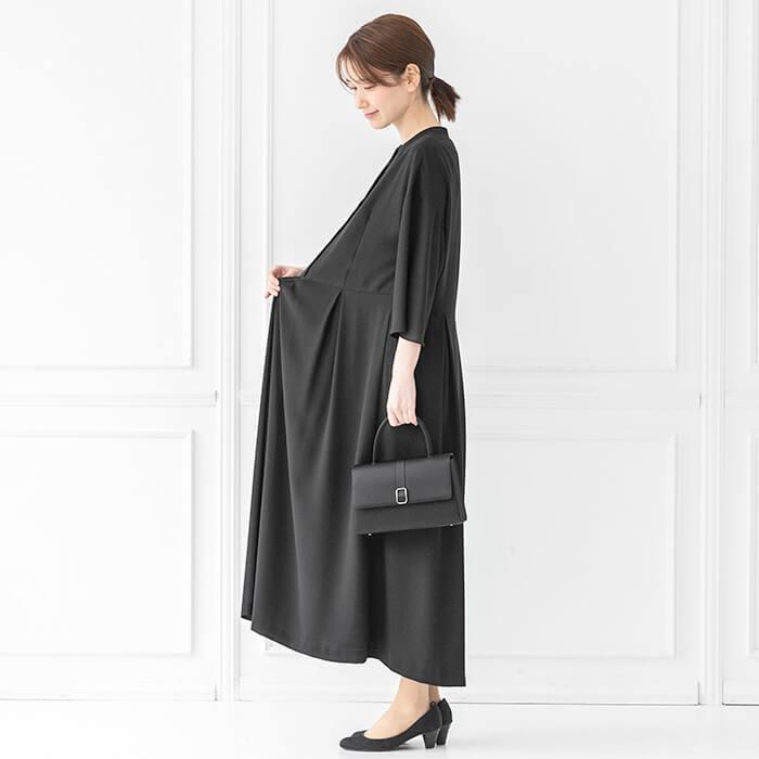 ブラックフォーマル 夏用 洗える ウォッシャブル  おしゃれ レディース 東京ソワール ミセス 礼服 喪服 ワンピース 大きいサイズ  黒 冠婚葬祭 3671201-99の画像