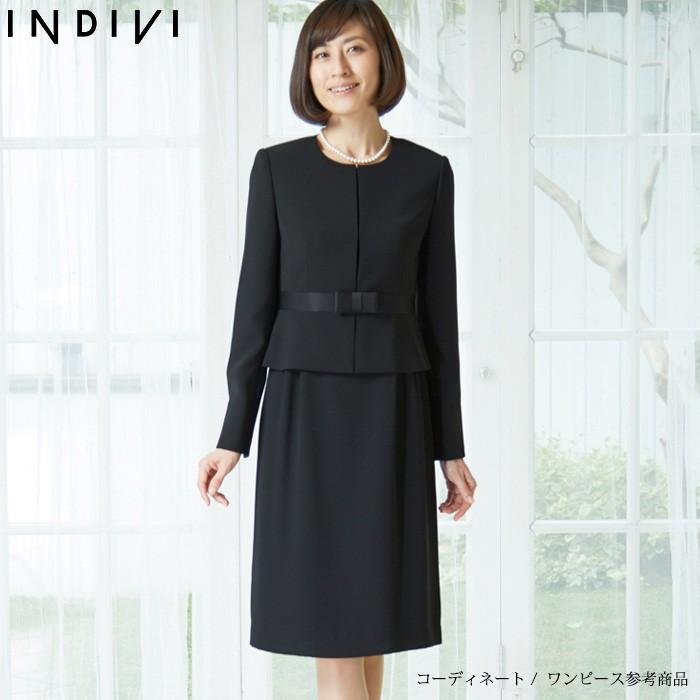 喪服 レディース 礼服 ブラックフォーマル 東京ソワール インデヴィ INDIVI ワンピース 黒 葬式 通夜 卒業式 ママ おしゃれ 4110900｜tokyosoir｜06