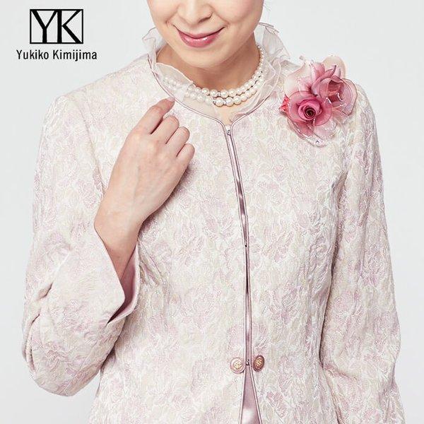 ゆったり 50代 東京ソワール カラーフォーマル レディース ミセス ジャケット ピンク ネイビー ユキコキミジマ 大きいサイズ 結婚式 お呼ばれ 4810905 東京ソワール ミセス