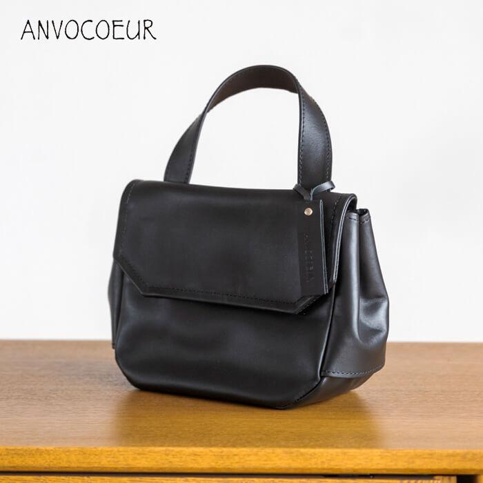 ANVOCOEUR（アンヴォクール） レザー 鞄 ハンドバッグ 牛革 ワン 