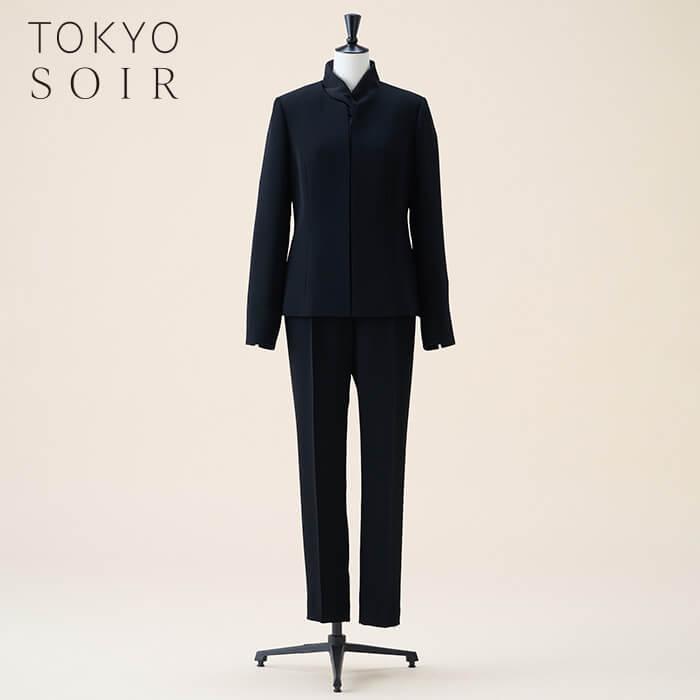 東京ソワール 喪服 レディース ブラックフォーマル 3点セット パンツ 