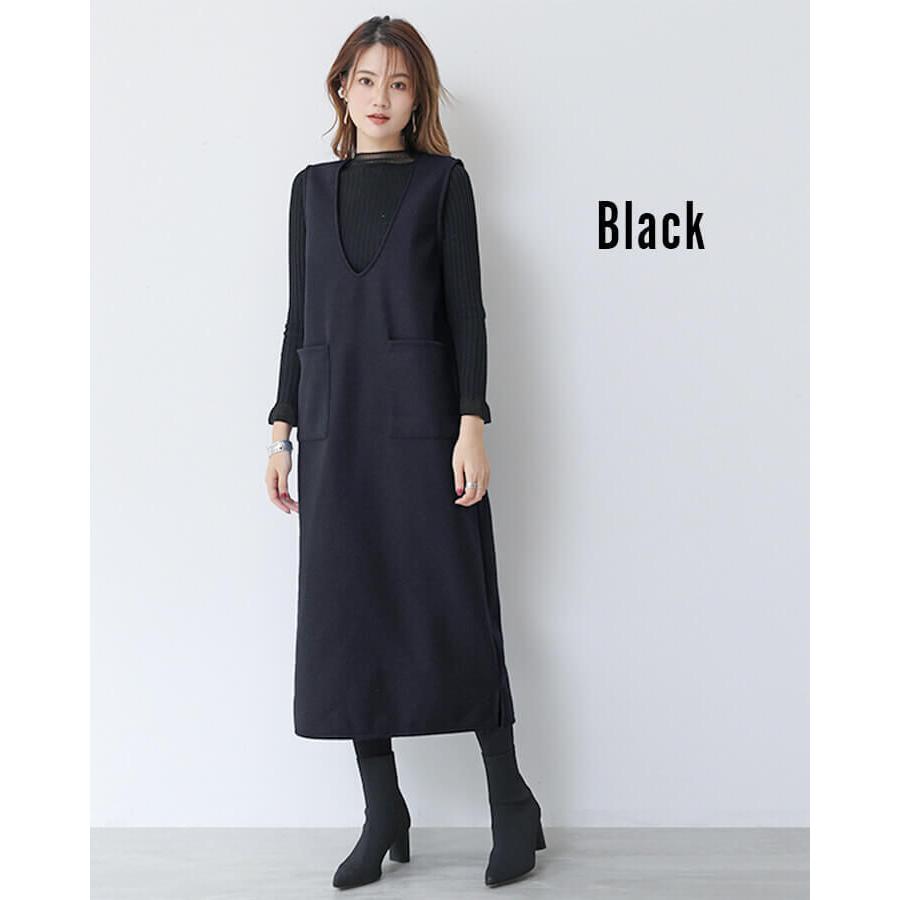 ミディ丈 ロング丈 流行 深Vネック ワンピース レディース 可愛い
