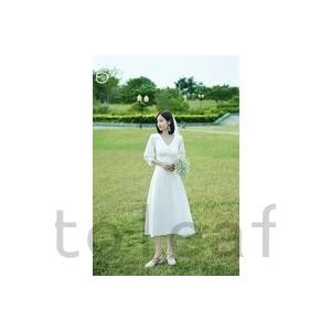 春夏新作 ウェディングドレスミモレ丈二次会花嫁ドレスワンピース結婚式ドレスパーティードレス膝丈ミモレ袖ありおしゃれシンプル可愛いナチュラルカジュ Aライン サイズ サイズs Www Grtitalia Org