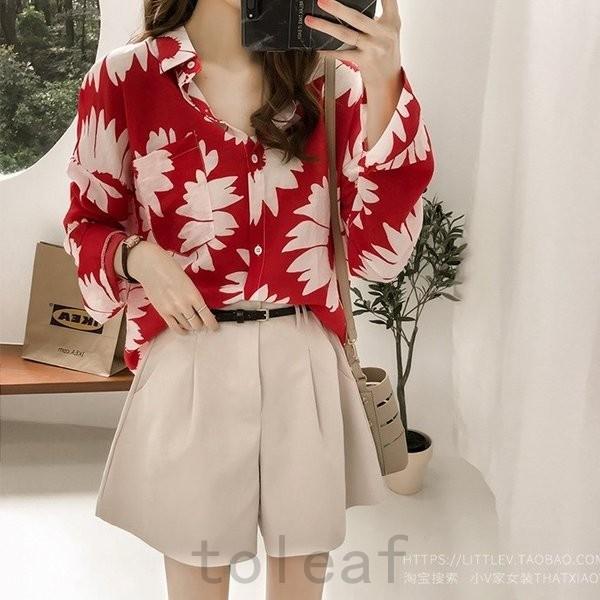 ファッション 再 14入荷 トップスレディースシャツブラウス長袖花柄アロハシャツ前開きフェミニン可愛い春夏秋 Fr7mkihlpk Www Kbdav Ac In