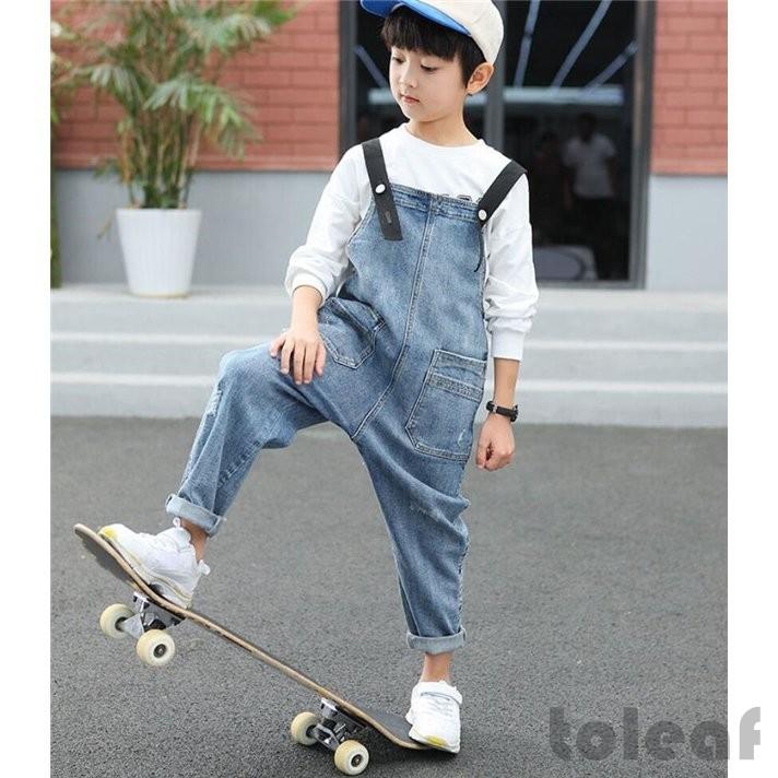 サロペット 子ども 男の子 学生 デニム 可愛い 無地 オーバーオール キッズ 子供服 夏 春 秋可愛い おしゃれ 激安正規