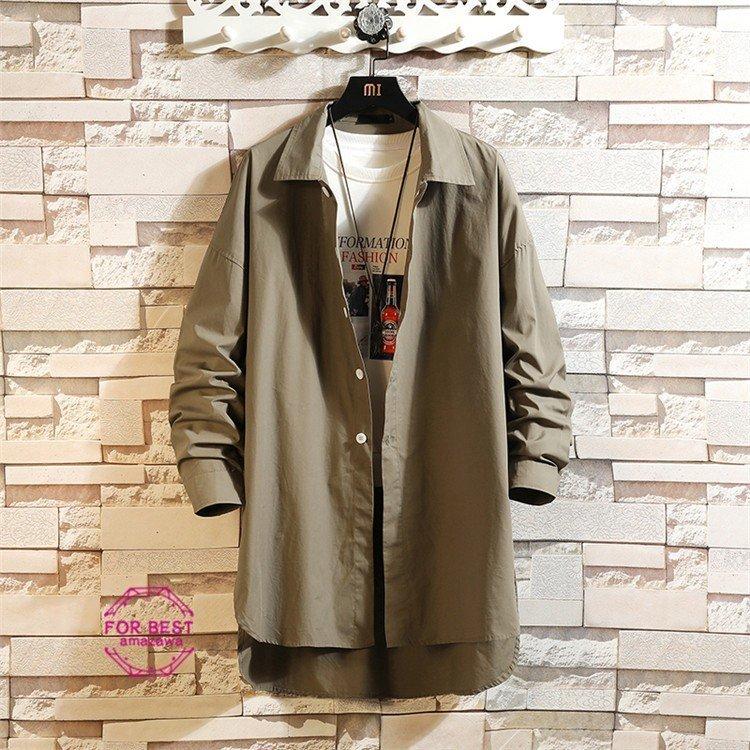 カジュアルシャツ メンズ シャツ ロング丈 おしゃれ ロングシャツ 長袖シャツ バッグ長め サイドスリット アメカジ 春 夏 楽天スーパーセール