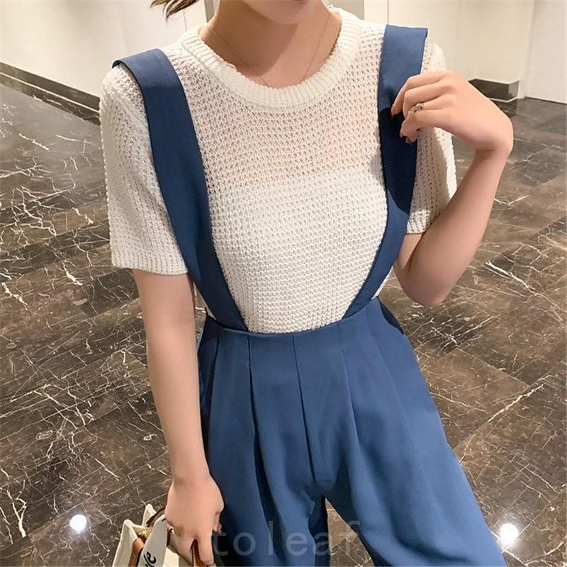 ニットトップスレディースuネックサマーニットtシャツレディースカットソーパフスリーブ半袖5分袖tシャツ丸首薄手涼しい韓国ファッションコーデ セール 登場から人気沸騰