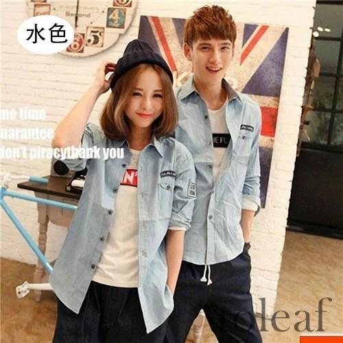 ペア カップル ペアルック カップル デニムシャツ ペアルック カップル ペアルック シャツ ペア カップル 服 記念日 おすすめ おしゃれ 人気 カップルお揃い 服 Tolmkh Toleaf ヤフーショップ 通販 Yahoo ショッピング