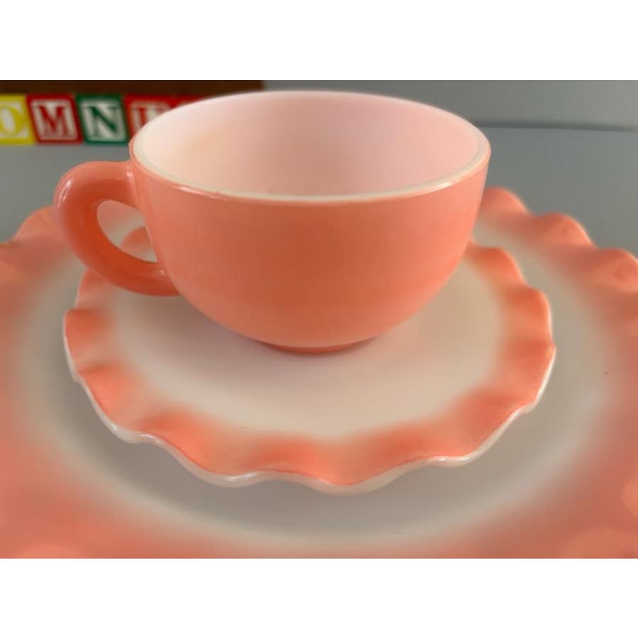 ヘーゼルアトラス ピンクリプル カップ＆ソーサー＆プレート セット