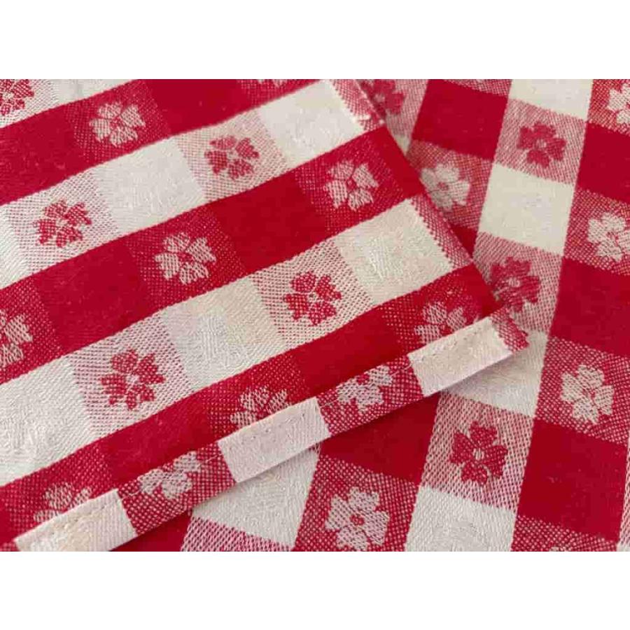 ヴィンテージ ビストロチェック テーブルクロス 赤 : Tom-nuy - 通販