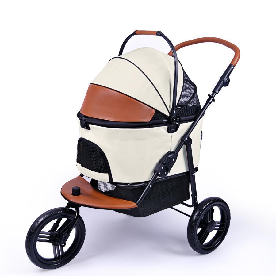 【大径タイヤ減震】ペットカート 分離型 多頭 耐荷重50KG 大型犬 中型犬 減震 折りたたみ 犬カート 自立可能 3輪 ストッパー付き 猫 