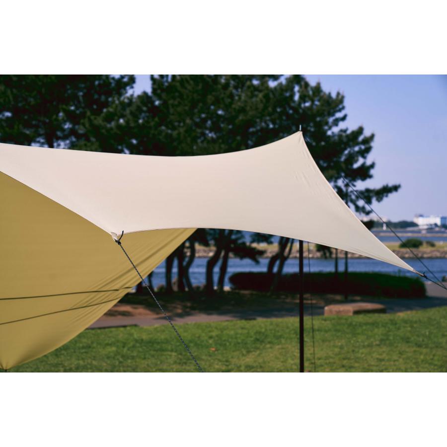 アシンメトリーヘキサタープ（ライトベージュ） ゆったり快適