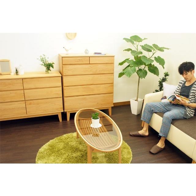 ハイチェスト タンス 幅90cm 多段5段 天然木 アルダー 無垢 木製