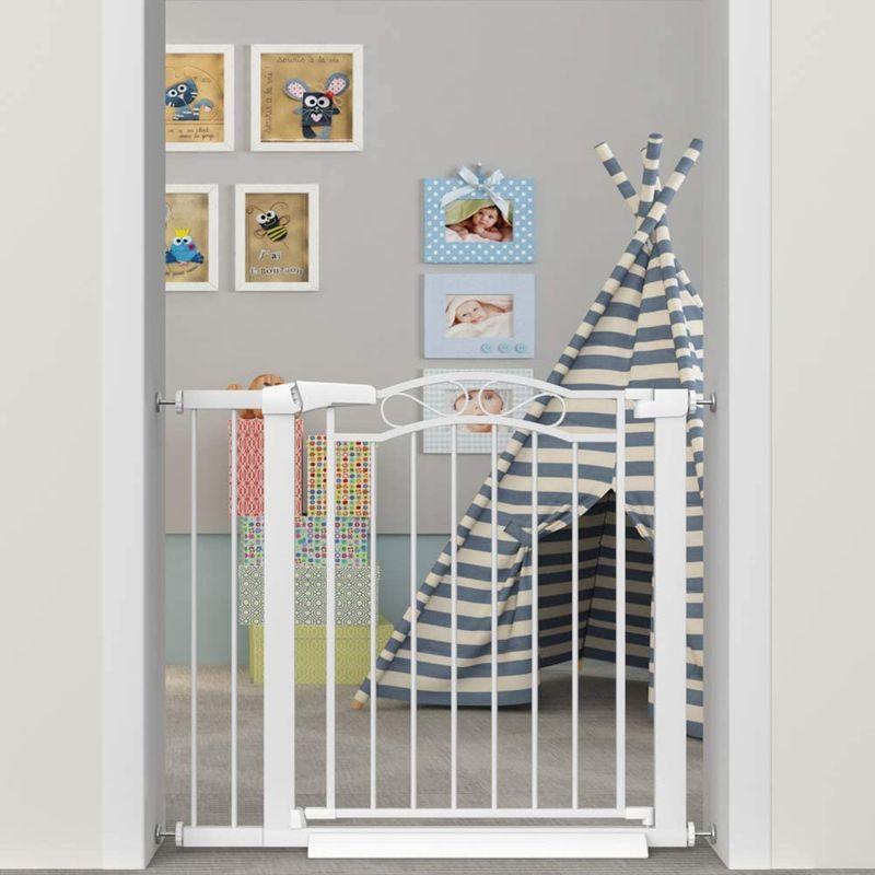 Mornyray ベビーゲート ベビーフェンス 突っ張り式 オートクローズ機能 ペットゲート セーフティー 安全ゲート 扉開閉式 ペット柵 ベビーゲート ベビーフェンス 突っ張り式 オートクローズ機能 ペットゲート セーフティー 安全ゲート 扉開閉式 ペット柵