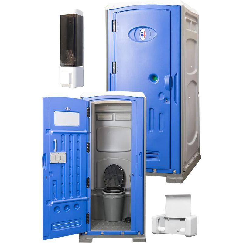 USED Zabuuun 組立済み仮設トイレ フットポンプ式 簡易水洗(汲み取り)&下水排水 両用 洋式便座 ソーフディスペンサー 手洗器付 簡易トイ 【3447699820】(125195円)