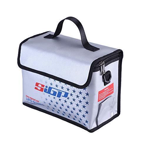 SIGP Lipo耐火バッテリーセーフバッグ収納ガード防爆バッグポーチ充電＆収納用（260x130x180mm）