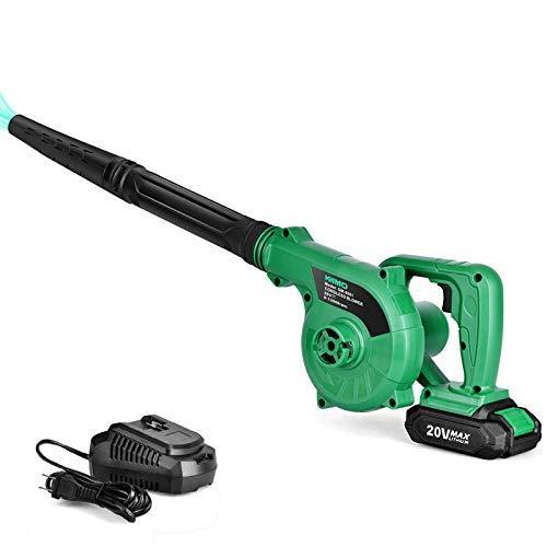 KIMO ブロワー 充電式 延長チューブ付き コードレスブロワー 20V 2000mAh リチウムイオンバッテリー 無段変速 風量調整可能 吹き飛ばし