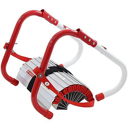 緊急時 防災はしご 避難はしご 4M 2階用 アルミステップ ベランダ 軽量4.5kg コンパクト収納 折りたたみラダー 引っ掛けはしご