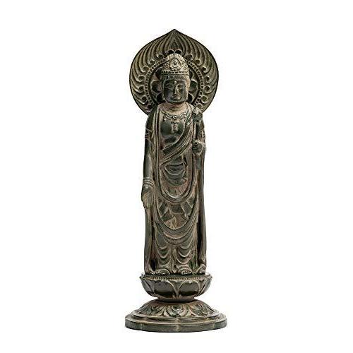 仏像 聖観音菩薩 16cm （古美青銅） 仏師：牧田秀雲 原型＿『天台宗・真言宗・臨済宗』 高岡銅器 (KSしょうかんのんぼさつ)