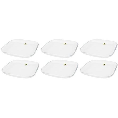 アデリア ガラス 角皿 クリア 最大15.9×15.9×高2.5cm 庄内クラフト 水明 角皿 6個セット クリスタルガラス製日本製 F-70515