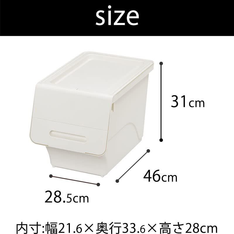 サンカ 収納ボックス フロック スリム サンド カーキ (幅28.5×奥行46×高さ31cm) 前開き フラップ フタ付き 大容量 おしゃれ 積み重ね｜tomato2021｜05