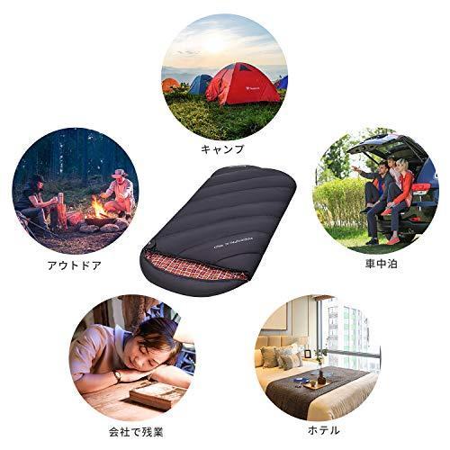 KingCamp(キングキャンプ) 寝袋 ワイドサイズ 幅100cm 封筒型 撥水性 アウトドア キャンプ 登山 車中泊 防災用 収納袋付 コンパクト｜tomato2021｜07