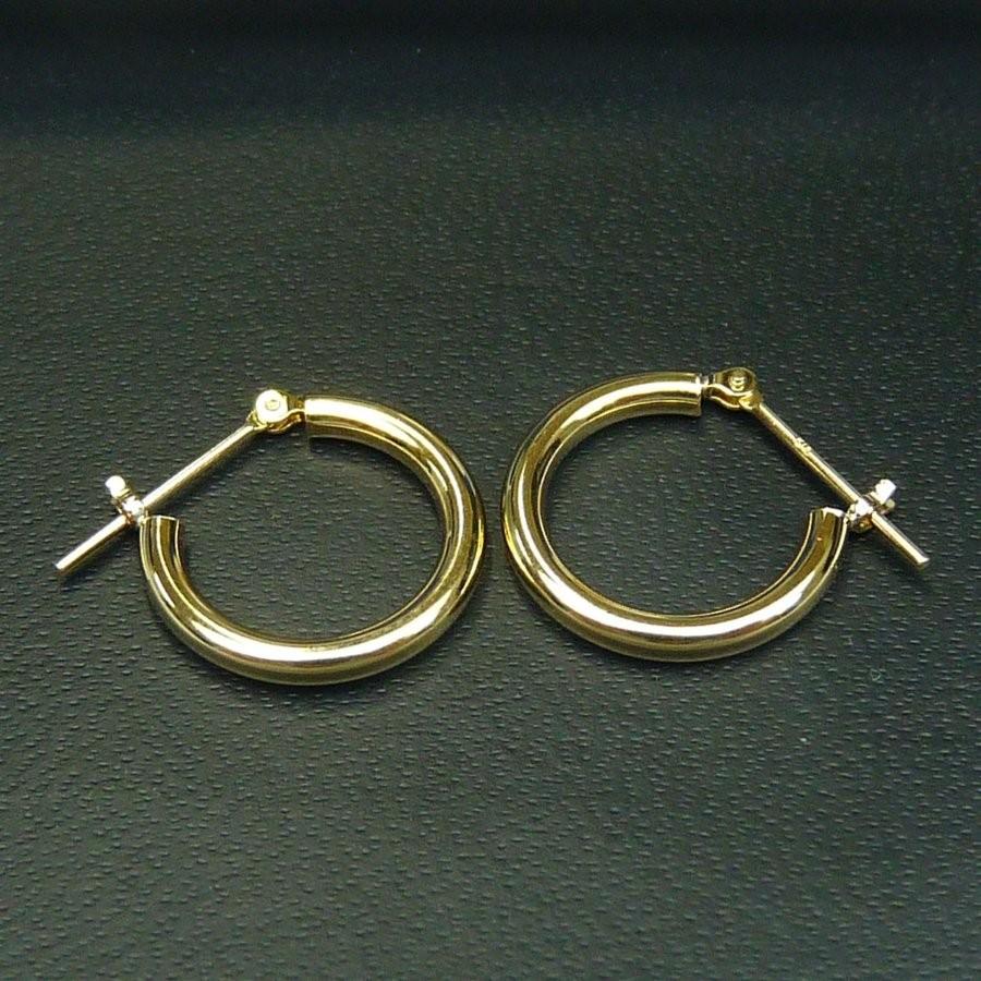 tomatosarada K18 18金 イエローゴールド 定番 フープピアス 2mm×15mm