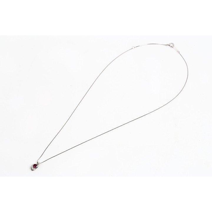 tomatosarada K18WG 誕生石シリーズ プチネックレス 1月 ロードライト  