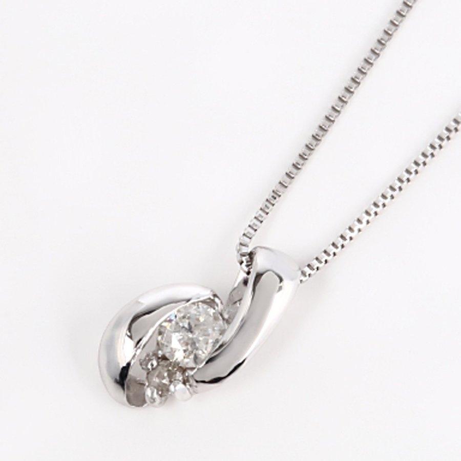 tomatosarada K18WG 誕生石シリーズ プチネックレス 4月 ダイヤ 0.11