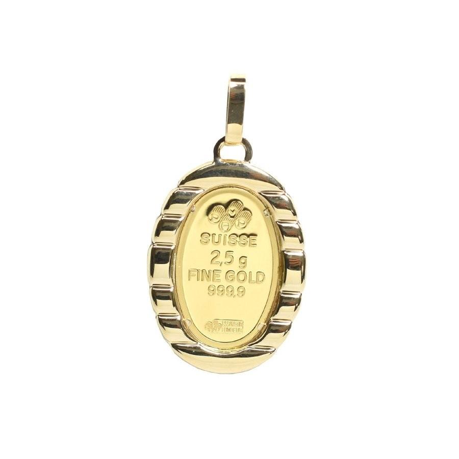 PAMP社製 聖母マリアコイン K24 （純金 K24） 2.5ｇ マリアコイン K18枠付きペンダントトップ