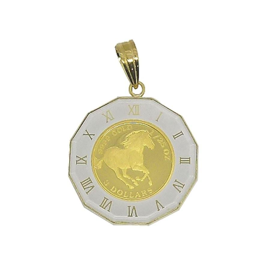 tomatosarada（トマトサラダ） ツバル/ホースコイン金貨 K24（純金 K24） 1/25オンス ホースコイン K18枠付きペンダントトップ  : 金のトマトサラダ - 通販 - Yahoo!ショッピング
