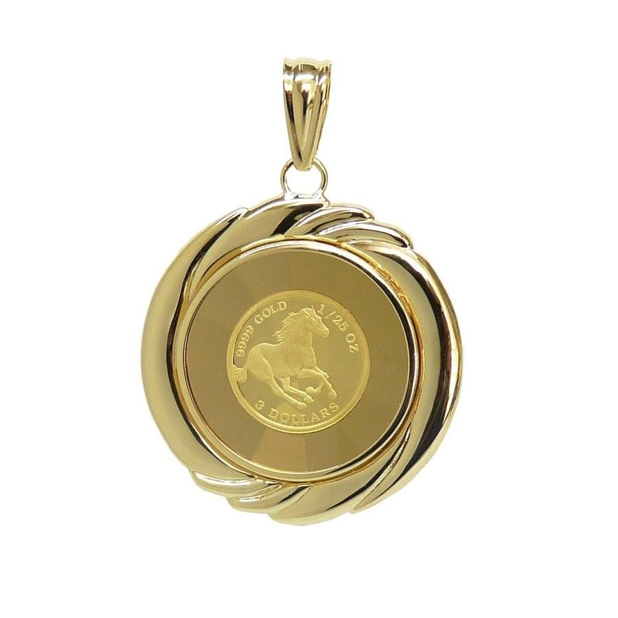 tomatosarada（トマトサラダ） ツバル/ホースコイン金貨 K24（純金 K24） 1/25オンス ホースコイン K18枠付きペンダントトップ  : 金のトマトサラダ - 通販 - Yahoo!ショッピング