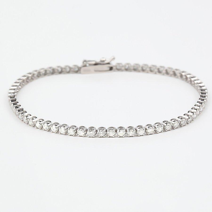 ブレスレット　K18WG　ダイヤ2.00ｃｔ　18ｃｍ　約4.8ｇ　テニスブレスレット（カード鑑別書付き）(56212円)