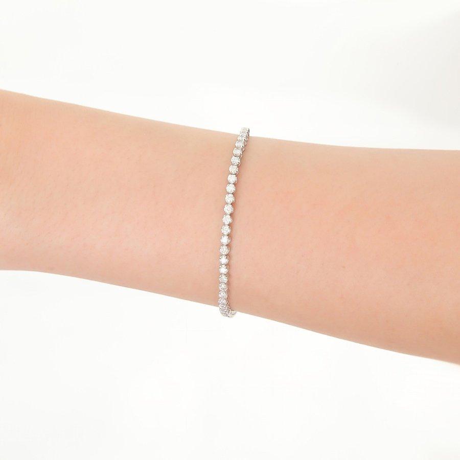 K18WG テニスブレスレット ダイヤ2.00ct付き