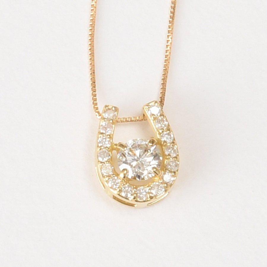 tomatosarada K18 ダイヤモンドネックレス 0.45ct 幸運を呼ぶ馬蹄 