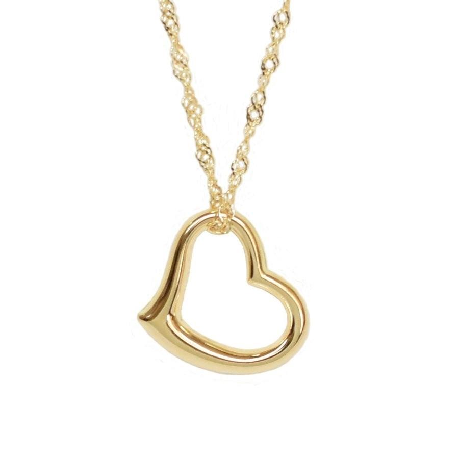 K18 18金 オープンハートネックレスYG イエローゴールド スクリュー  