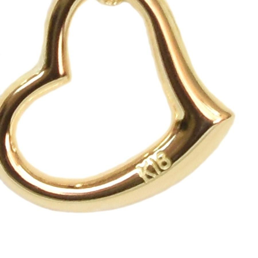 K18 18金 オープンハートネックレスYG イエローゴールド スクリュー  