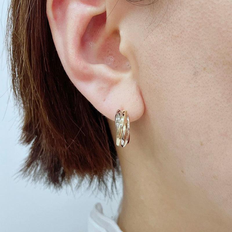 tomatosarada （2個ペア）K18 18金 トリニティー 3カラー フープ