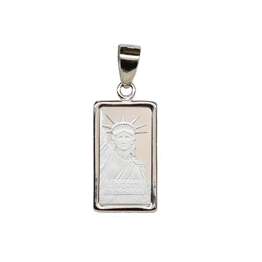 リバティコイン　Pt999.5(純プラチナ)　1ｇ　リバティコイン インゴット　自由の女神　金貨　Pt900枠付きペンダントトップ 
