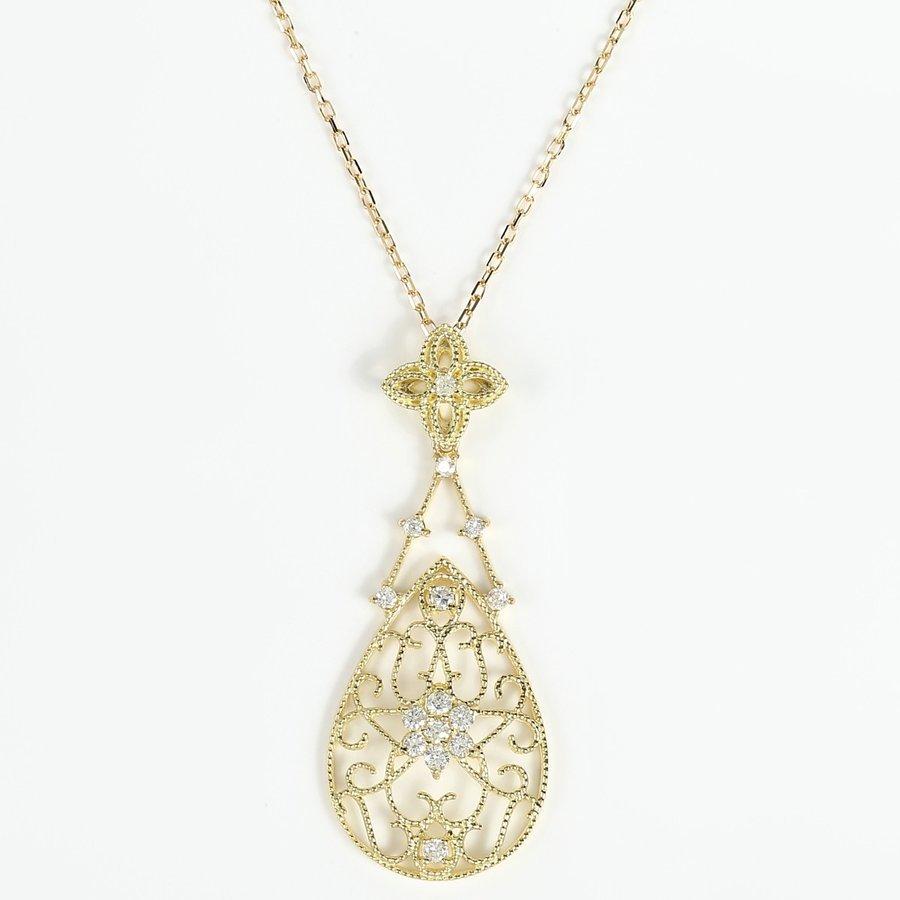 K18　ダイヤモンドネックレス　ダイヤ　0.21ｃｔ　（K18　アズキチェーン　40ｃｍ）
