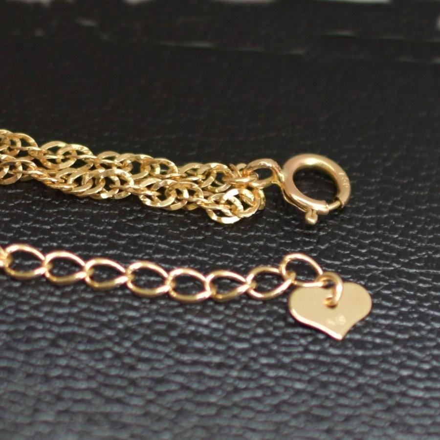 Amazon | 18金 ブレスレット 2連 中空スクリュー チェーン ゴールド