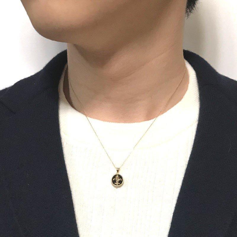 tomatosarada（トマトサラダ） K18 18金 オニキス/ユリ ペンダント