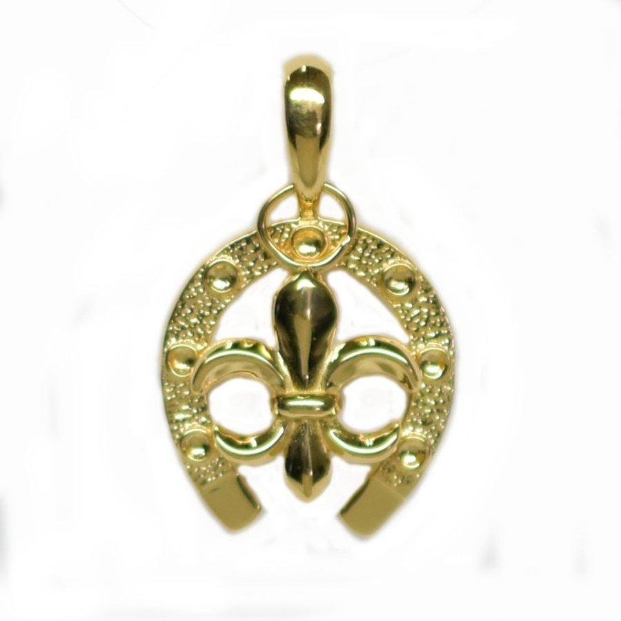 K18 18金 馬蹄＆ユリ ペンダントトップ (チェーンはついていません)