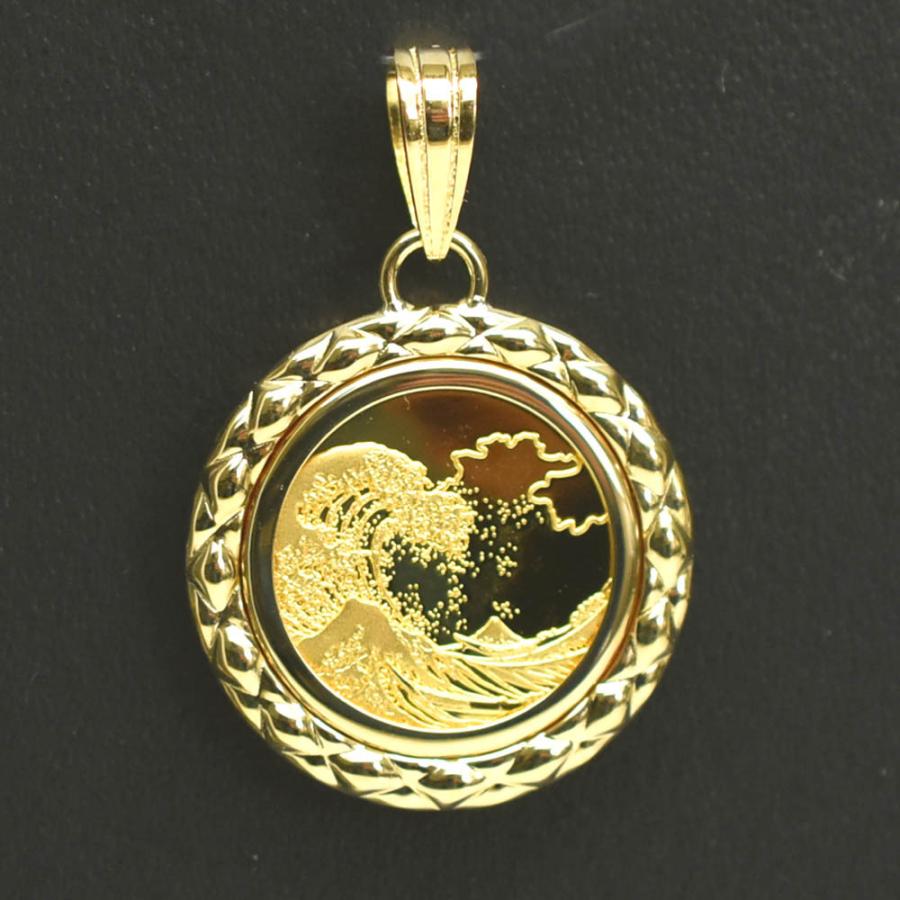K24 純金  ペンダント 葛飾北斎 富嶽三十六景 赤富士 1/25oz 楽天市場】コイントップ ネックレス 24金 ペンダントヘッド 葛飾